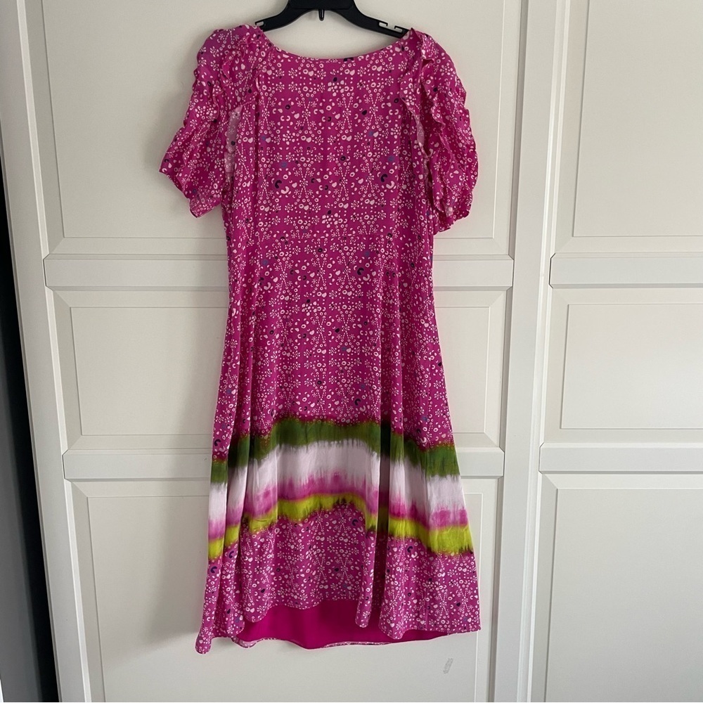 Tanya Taylor Luciana Printed V-Neck Short-Sleeve Dress 30610 - Picture 5 of 11